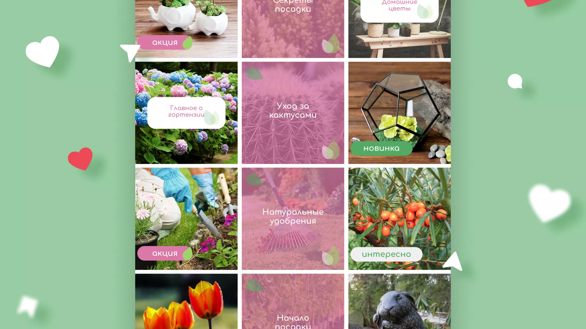 Разработка оформления профиля Instagram для магазина «Floraint» в Шумихе