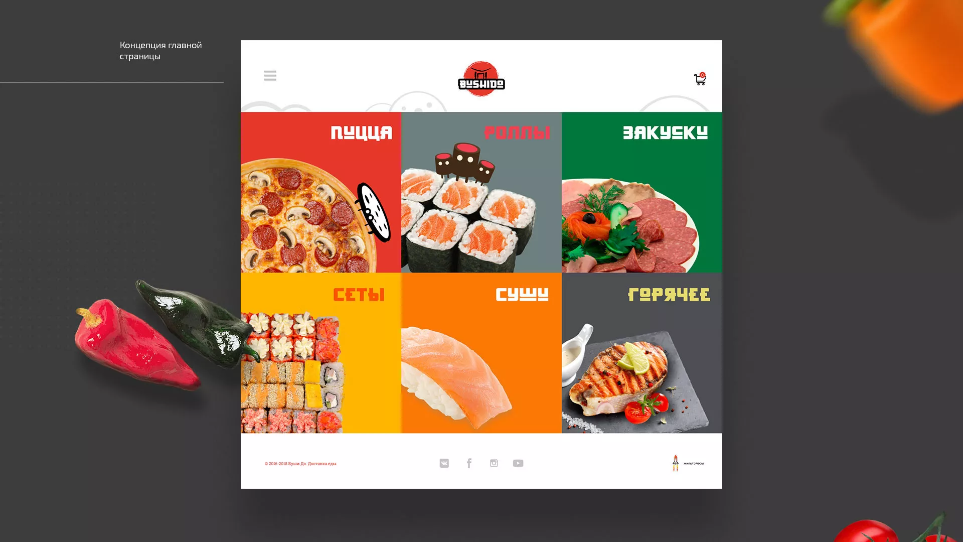 Разработка сайта для пиццерии «BUSHIDO» в Шумихе