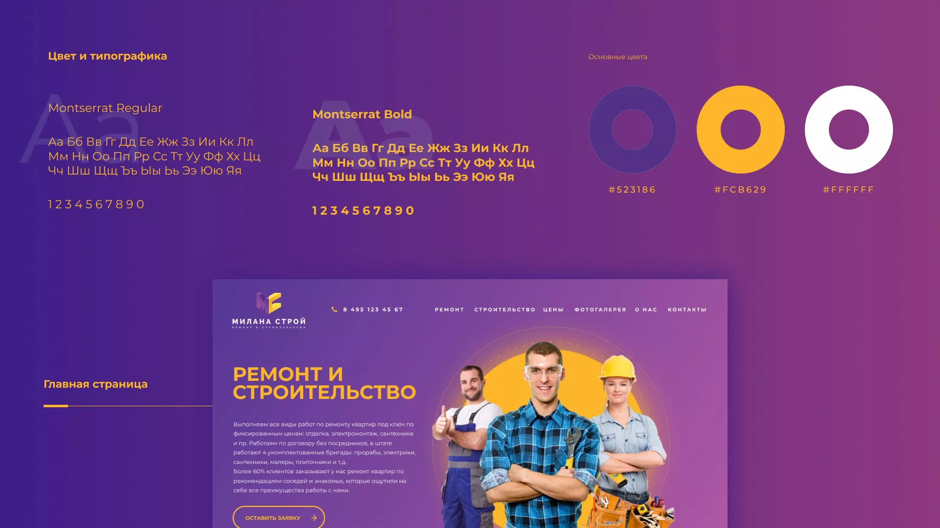 Разработка сайта строительной компании «Милана-Строй» в Шумихе