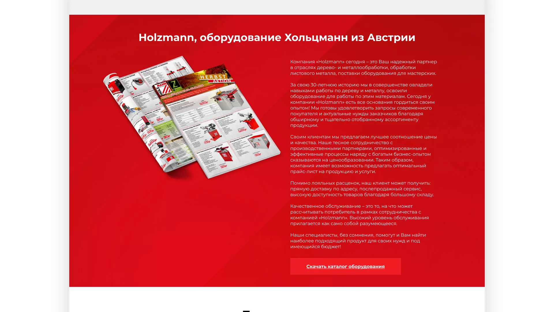 Создание сайта компании «HOLZMANN Maschinen GmbH» в Шумихе