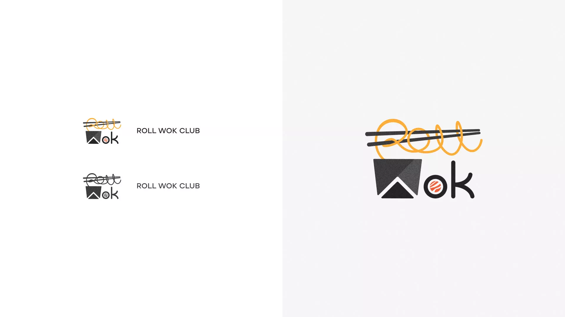 Разработка логотипа суши-бара «Roll Wok Club» в Шумихе
