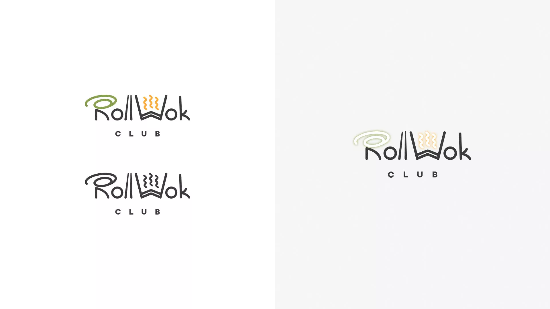 Разработка логотипа и фирменного стиля суши-бара «Roll Wok Club» в Шумихе