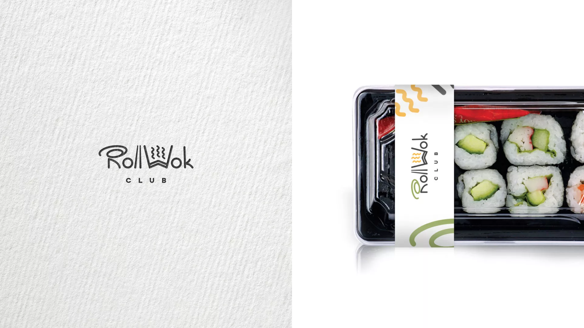 Разработка наклеек для суши-бара «Roll Wok Club» в Шумихе