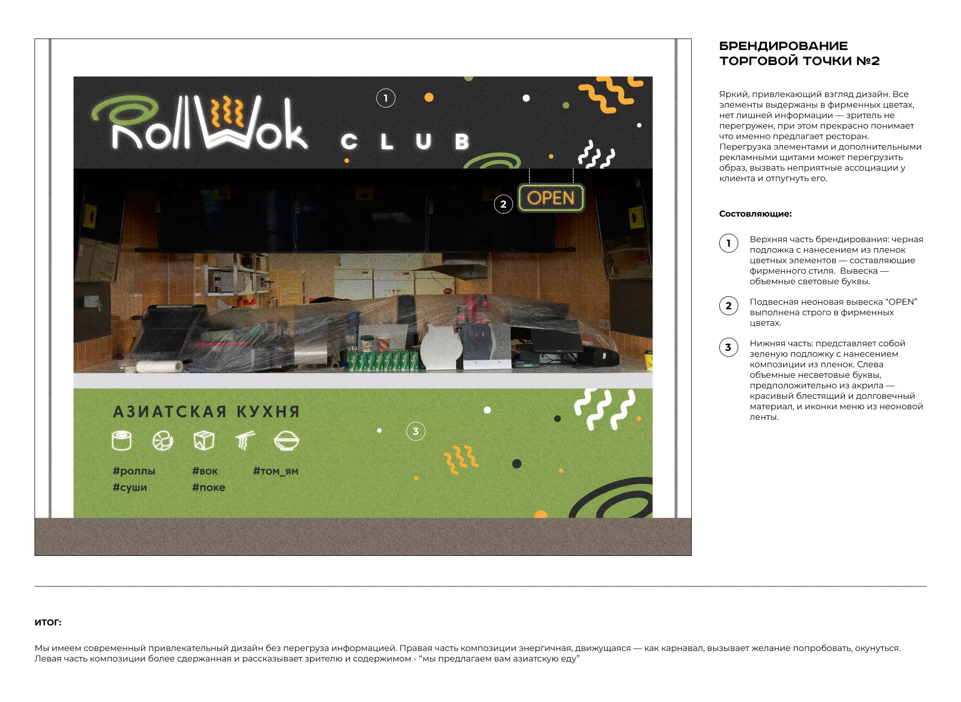 Брендирование торговых точек суши-бара «Roll Wok Club» в Шумихе